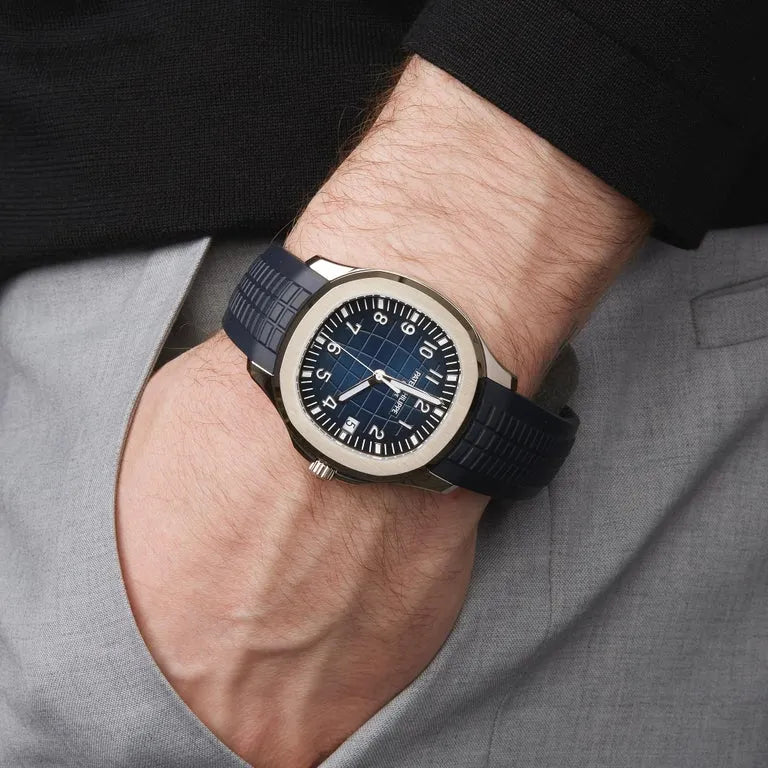 Patek Philippe Aquanaut 5168G Blue Embossed Watch