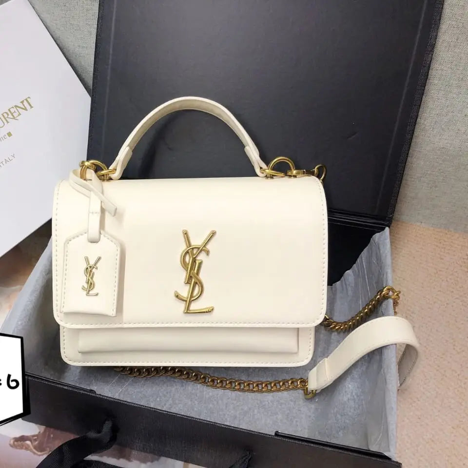 Saint Laurent Medium Sunset Leather Satchel Bag