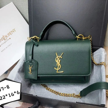 Saint Laurent Medium Sunset Leather Satchel Bag