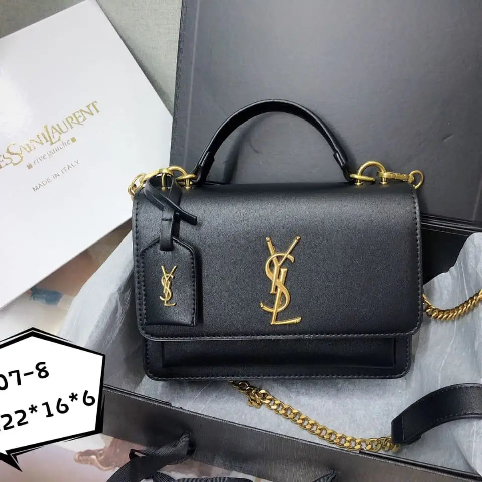 Saint Laurent Medium Sunset Leather Satchel Bag