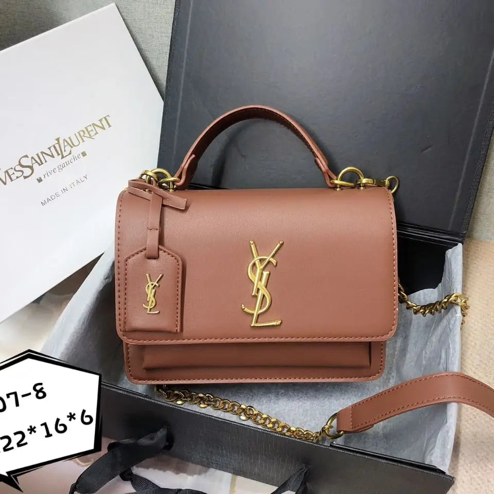 Saint Laurent Medium Sunset Leather Satchel Bag