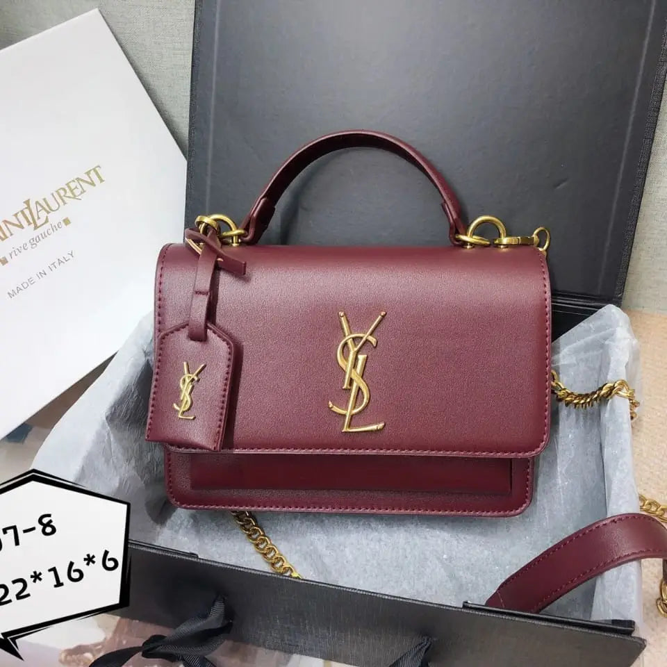 Saint Laurent Medium Sunset Leather Satchel Bag