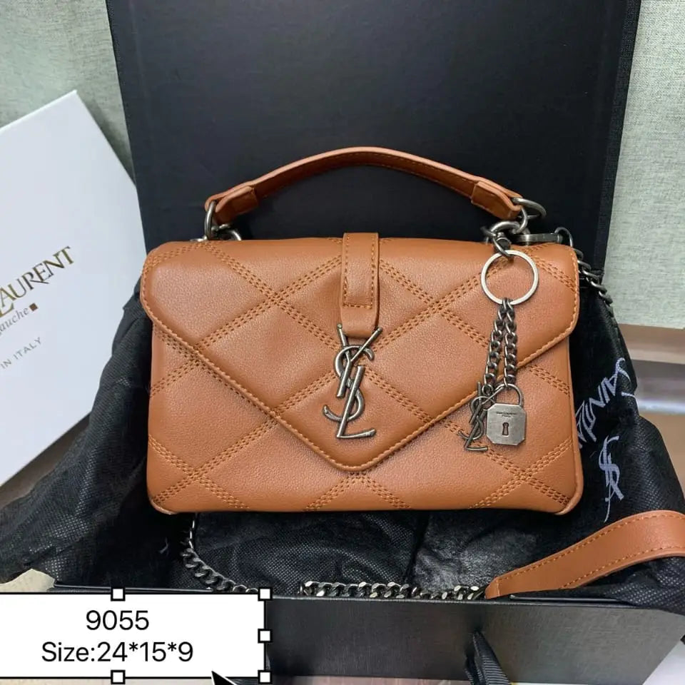 Calfskin Matelasse Diamond Quilted Monogram Medium College Bag