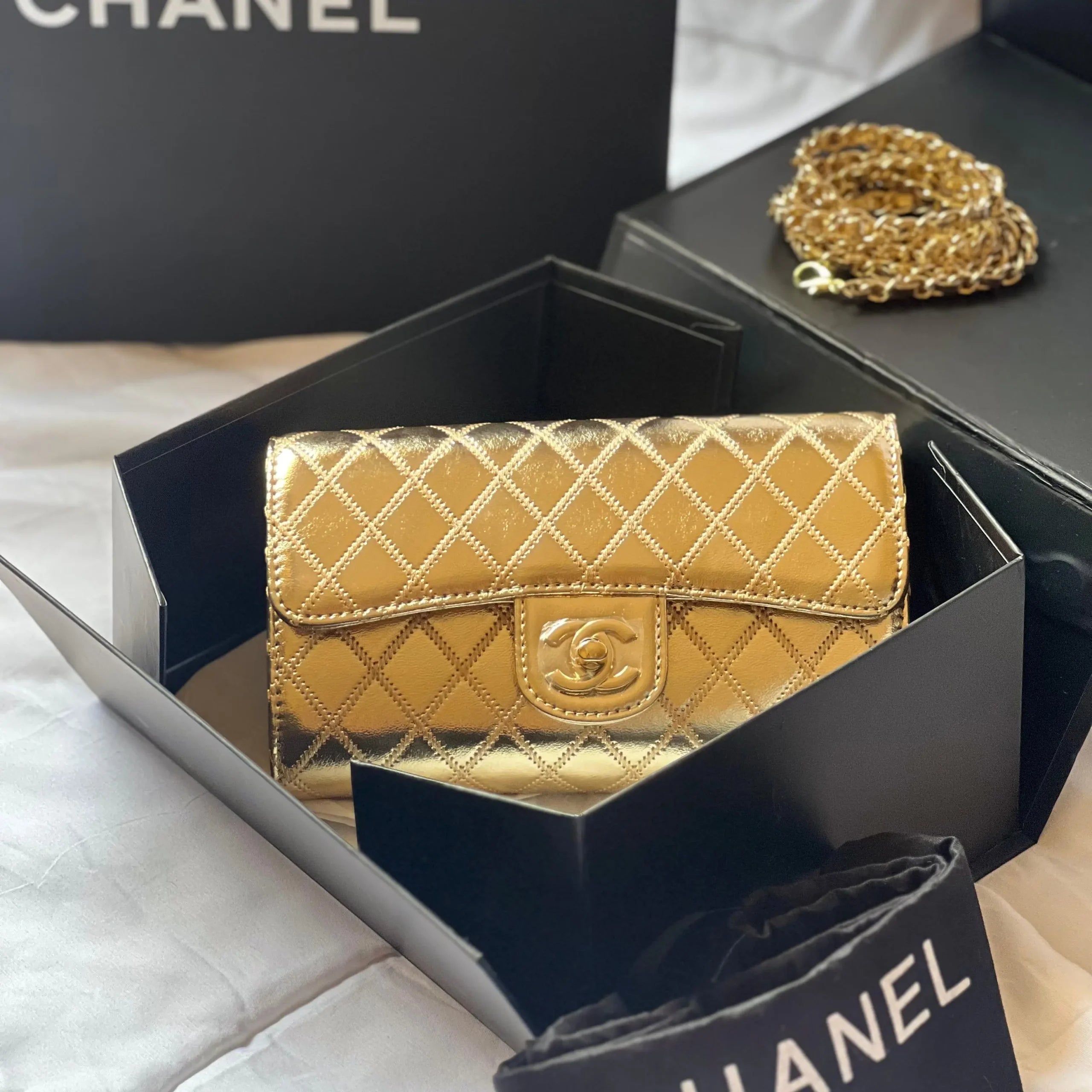 Chanel 19 Bags with Pearl-Embellished Chain Straps
