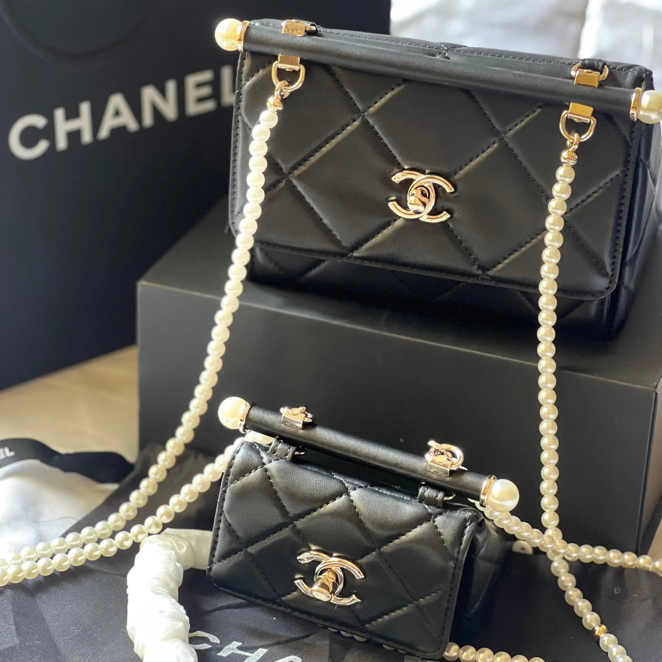 Chanel 19 Pearl-Embellished Bags