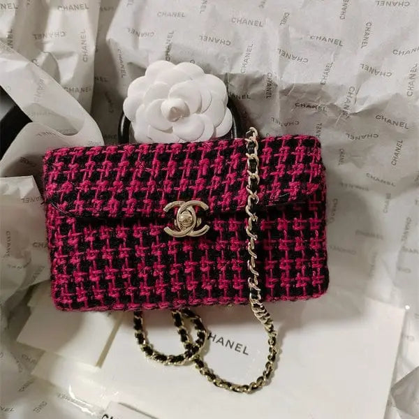 Chanel 23A Pink Tweed Small Tote – Elegant Black & Pink Tote