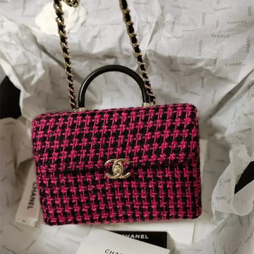 Chanel 23A Pink Tweed Small Tote – Elegant Black & Pink Tote