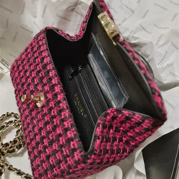 Chanel 23A Pink Tweed Small Tote – Elegant Black & Pink Tote