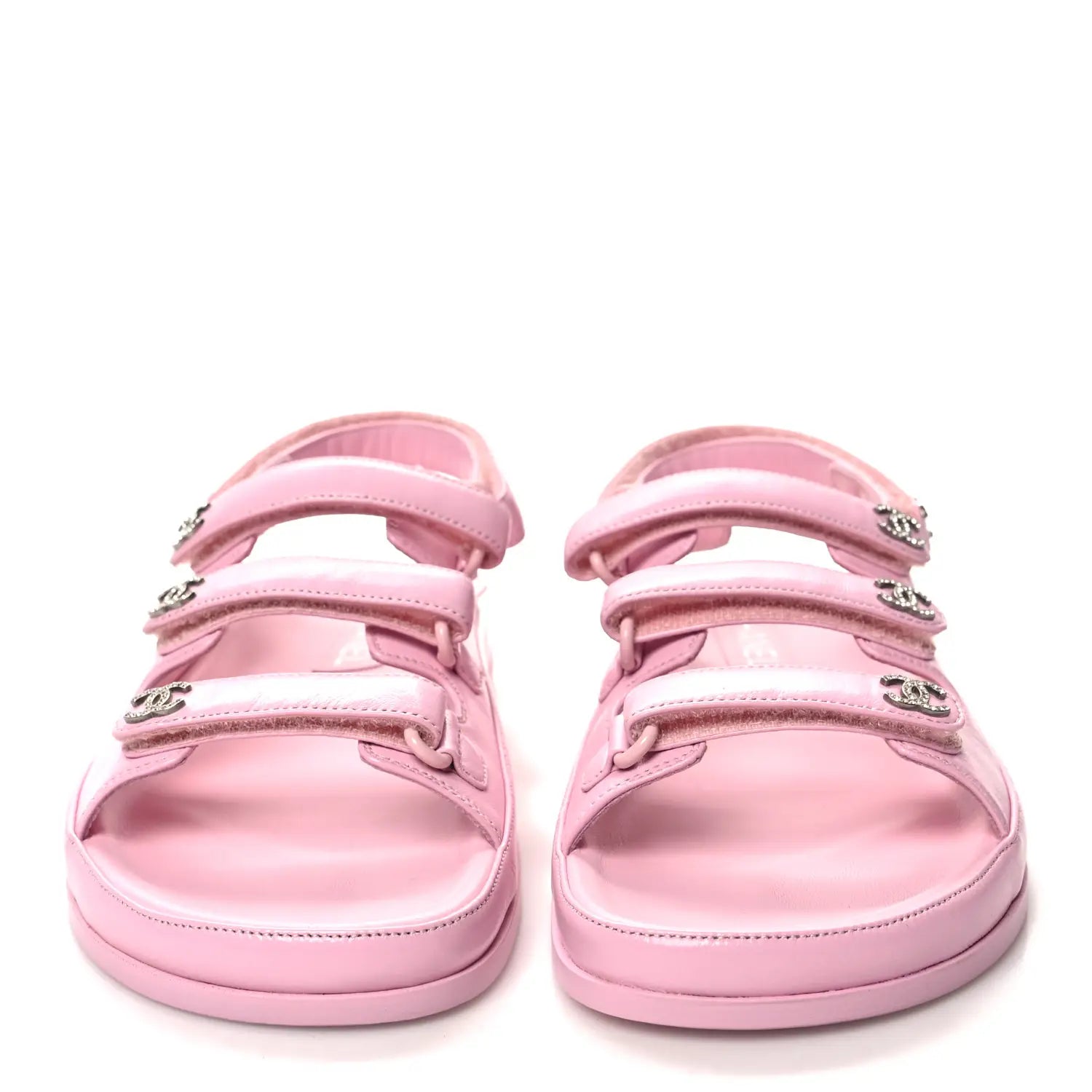 Chanel Lambskin Crystal CC Velcro Dad Sandals in Dubai