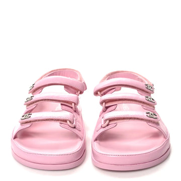 Chanel Lambskin Crystal CC Velcro Dad Sandals in Dubai