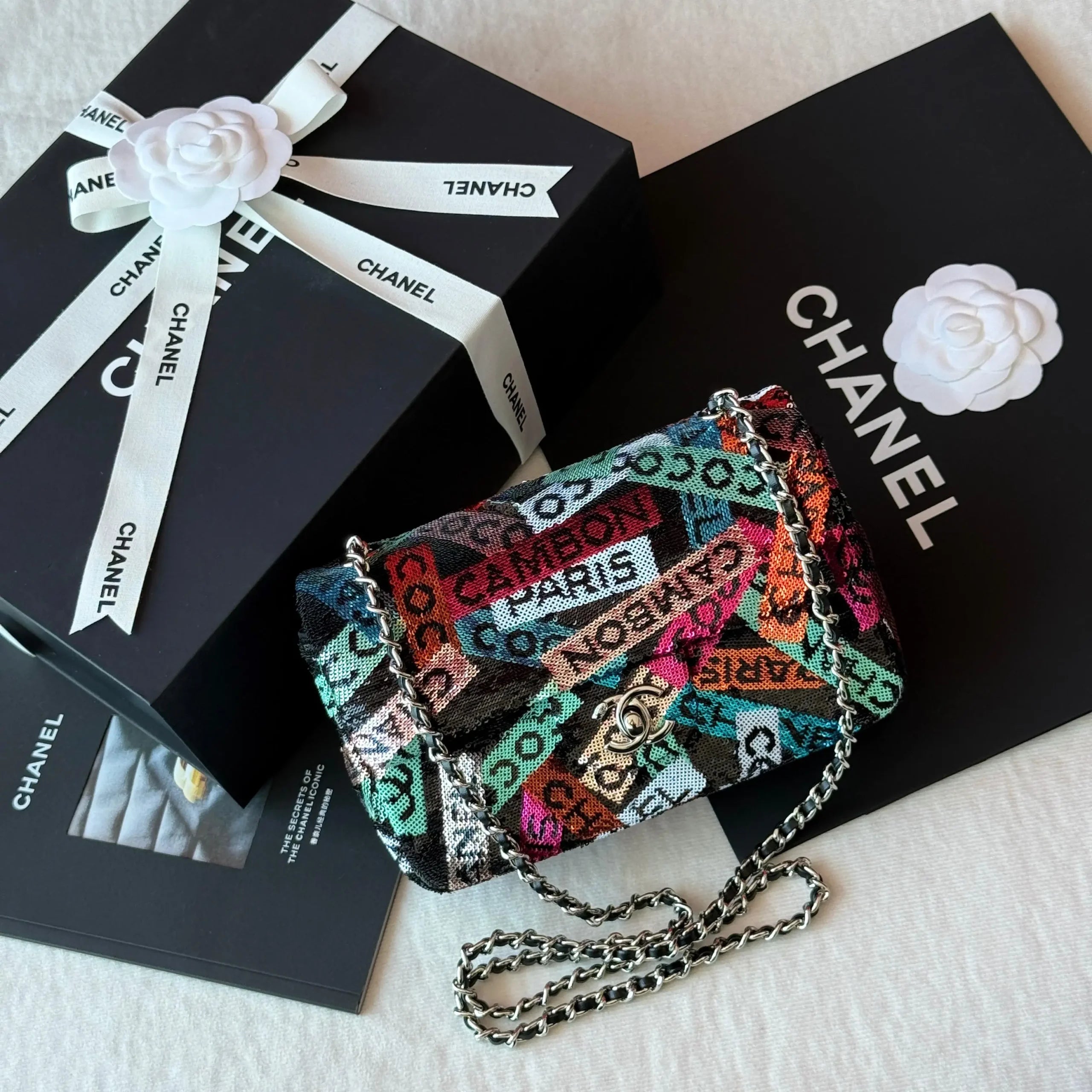 Chanel Mini Classic Bag in Black & White Houndstooth