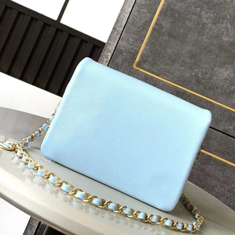 Chanel Mini Flap Bag in Light Blue – Iconic CC Logo