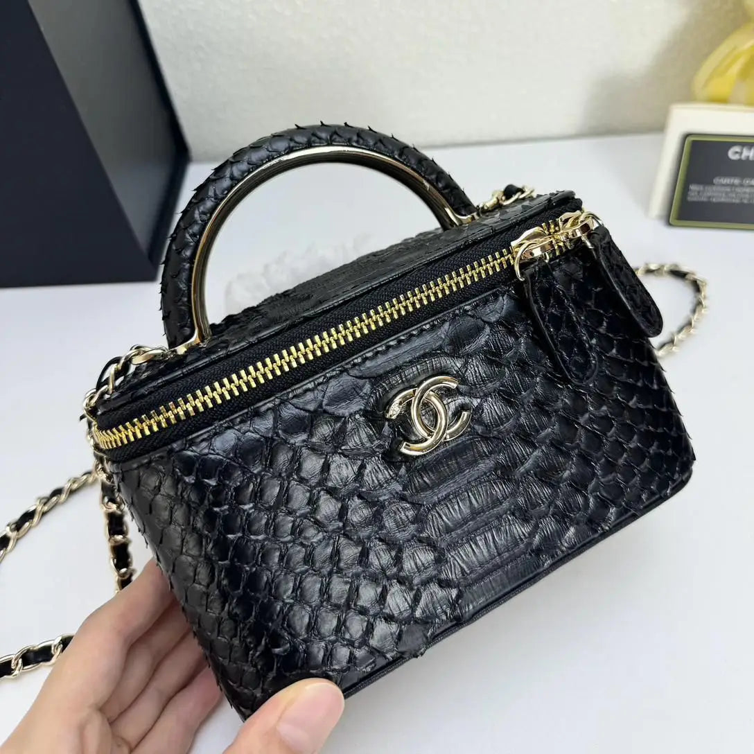 Chanel Python Vanity Case Bag – Exotic Luxury