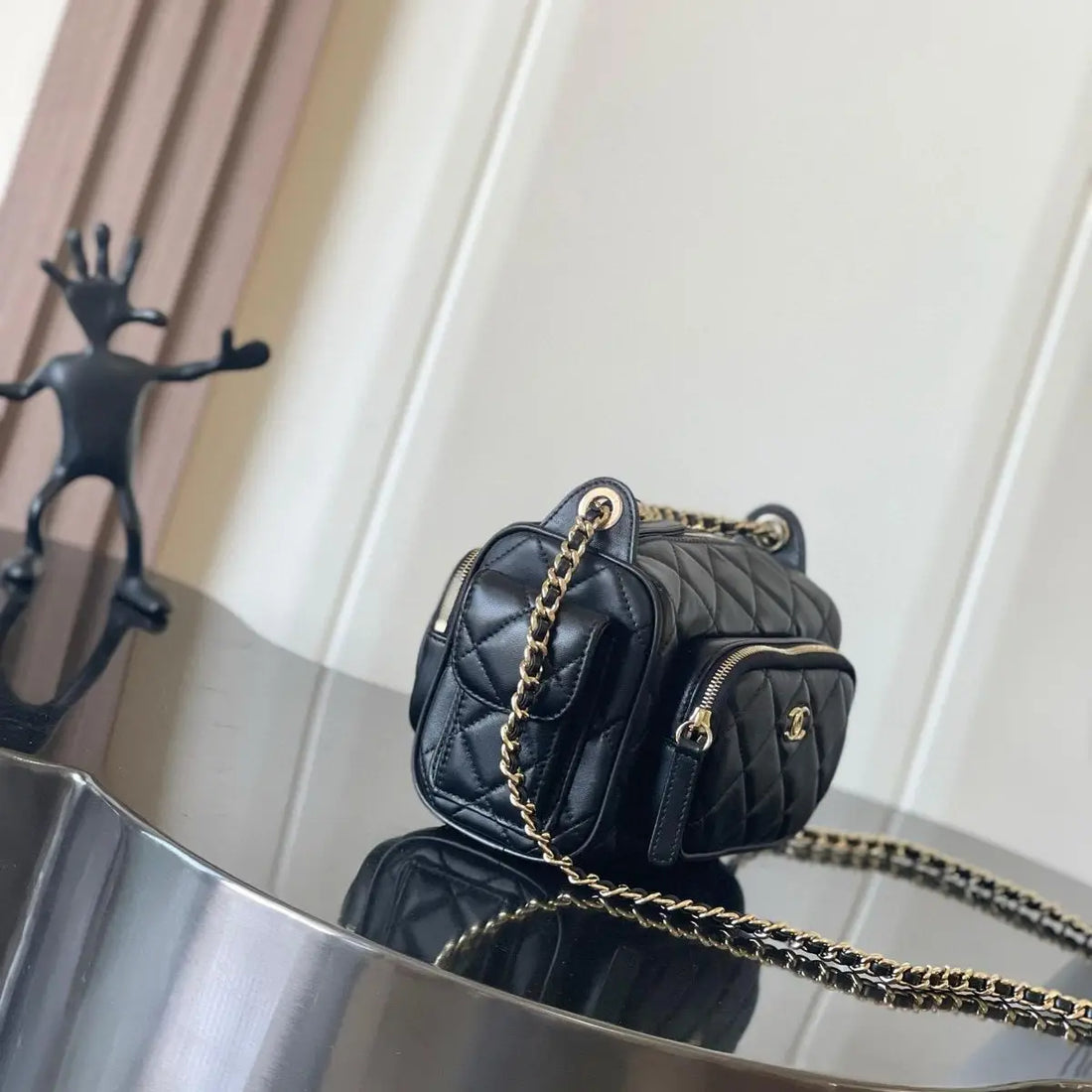 Chanel Small Camera Bag in Dark Brown Quilted Leather