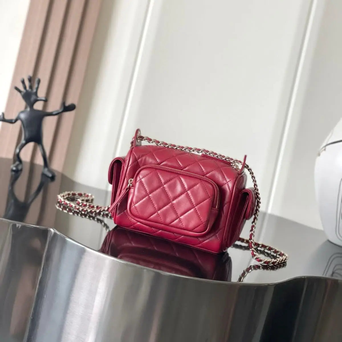 Chanel Small Camera Bag in Dark Brown Quilted Leather