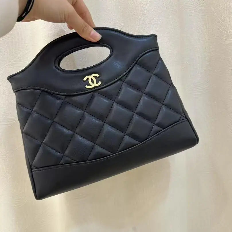 Chic Burgundy Quilted Chanel-Inspired Top-Handle Bag