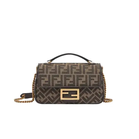 Fendi Baguette Chain Midi FF jacquard fabric bag