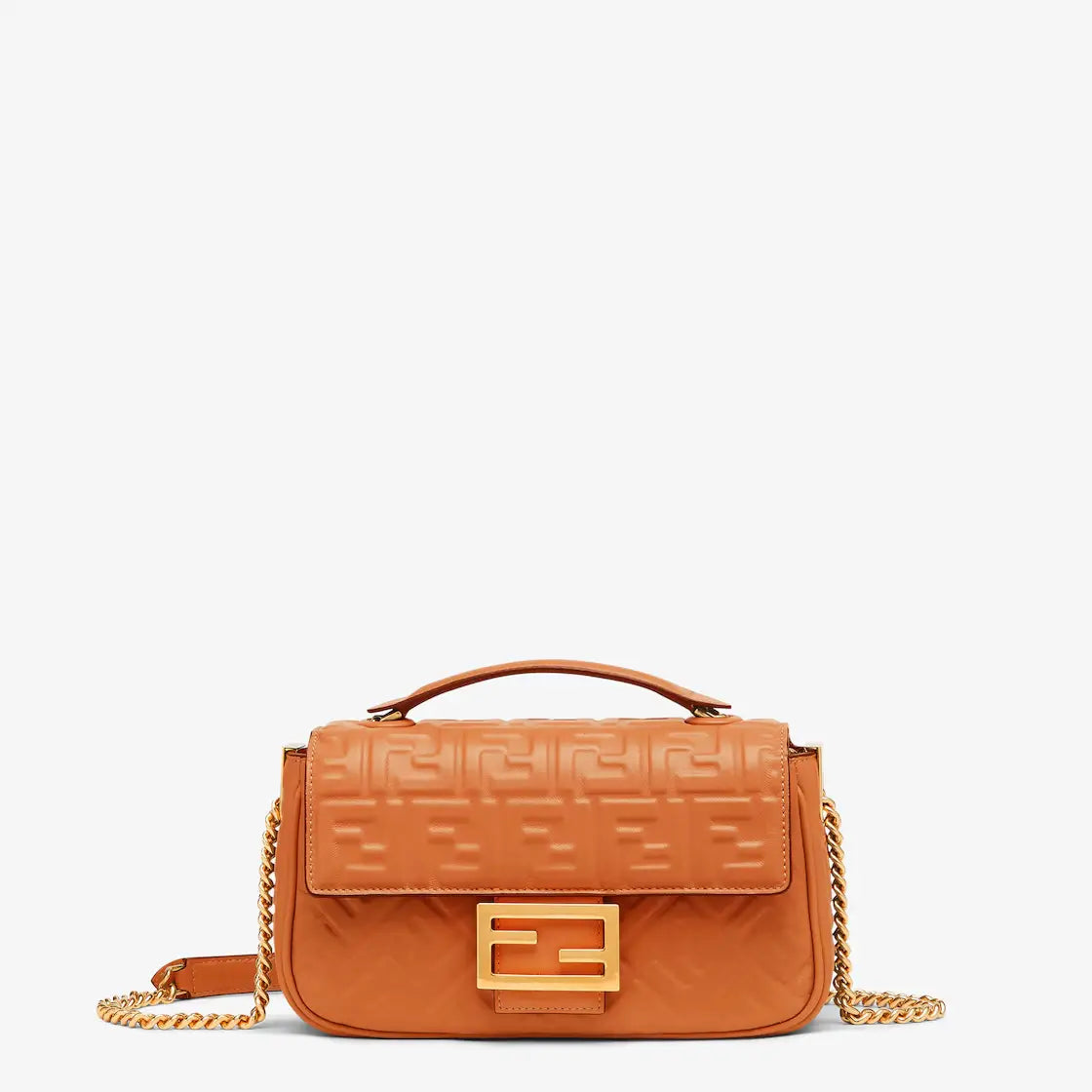 Fendi Baguette Chain Midi nappa leather bag