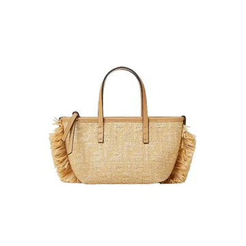 Fendi Mini Roll Jacquard fabric mini-bag with raffia FF in Dubai