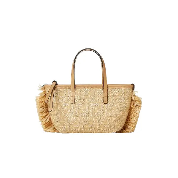 Fendi Mini Roll Jacquard fabric mini-bag with raffia FF in Dubai