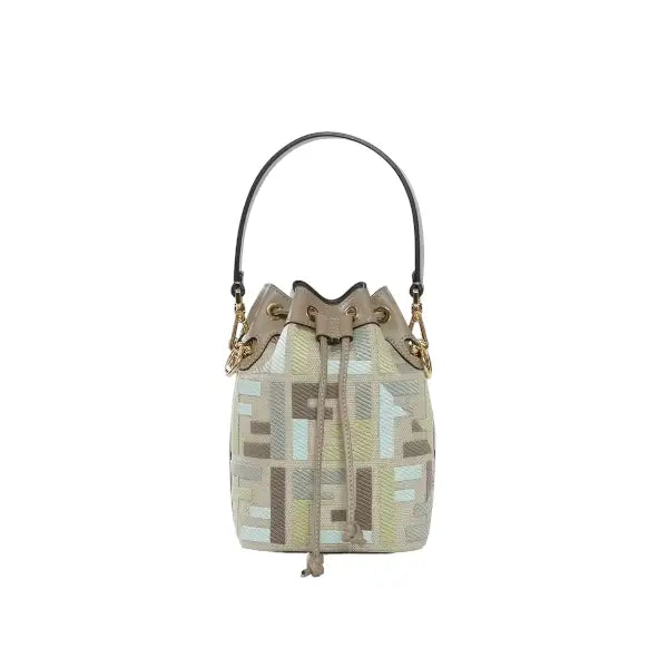Fendi Mon Tresor Canvas mini-bag with multi colour FF embroidery