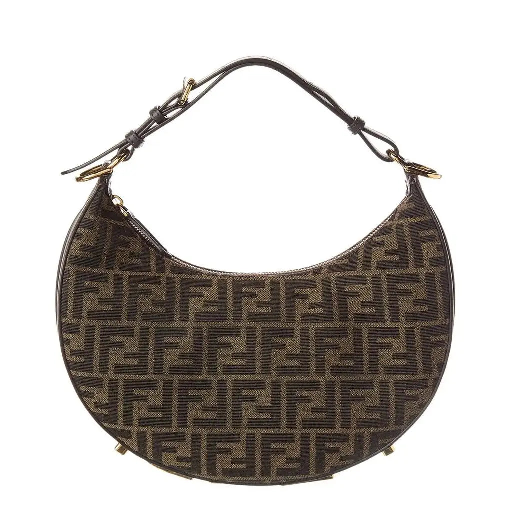 Fendi graphy Small Brown FF jacquard fabric bag