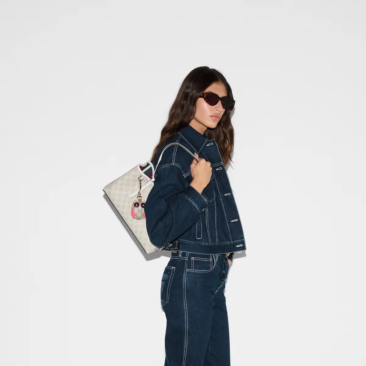 Gucci GG Emblem Medium Shoulder Bag for Women