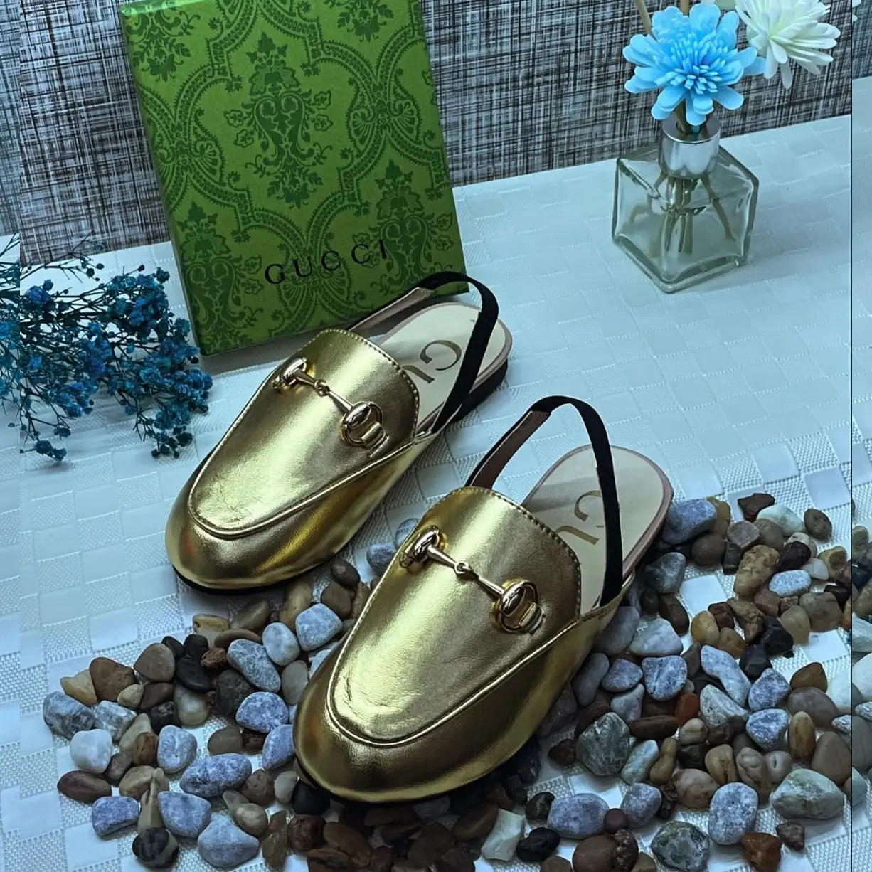 Gucci Princetown Hoo Ali Silver Chain Mules