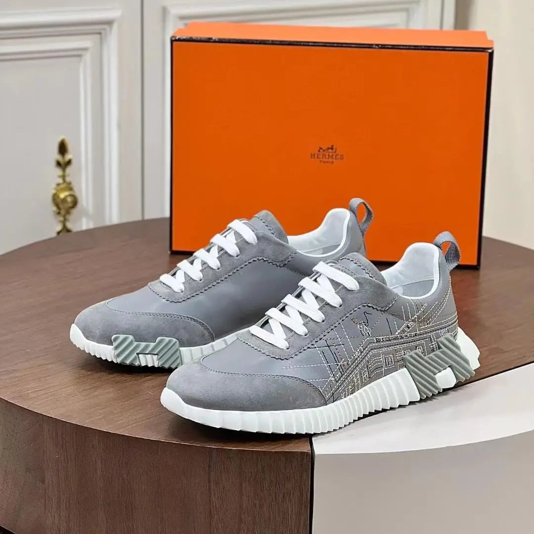 Hermes Air Mesh Suede Goatskin Bouncing Sneakers