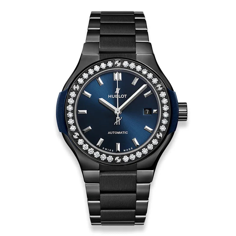 Hublot Classic Fusion Ceramic Blue Bracelet Diamonds 33mm – 585.CM.7170.CM.1204 Watch in Dubai UAE