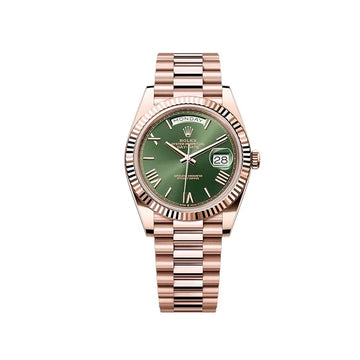 Rolex Day-Date 40 Presidential Olive Green Dial 18kt Rose Silver 228235-0025 in Dubai
