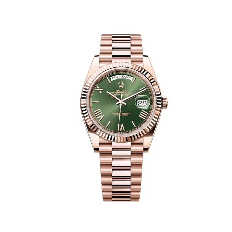 Rolex Day-Date 40 Presidential Olive Green Dial 18kt Rose Silver 228235-0025 in Dubai