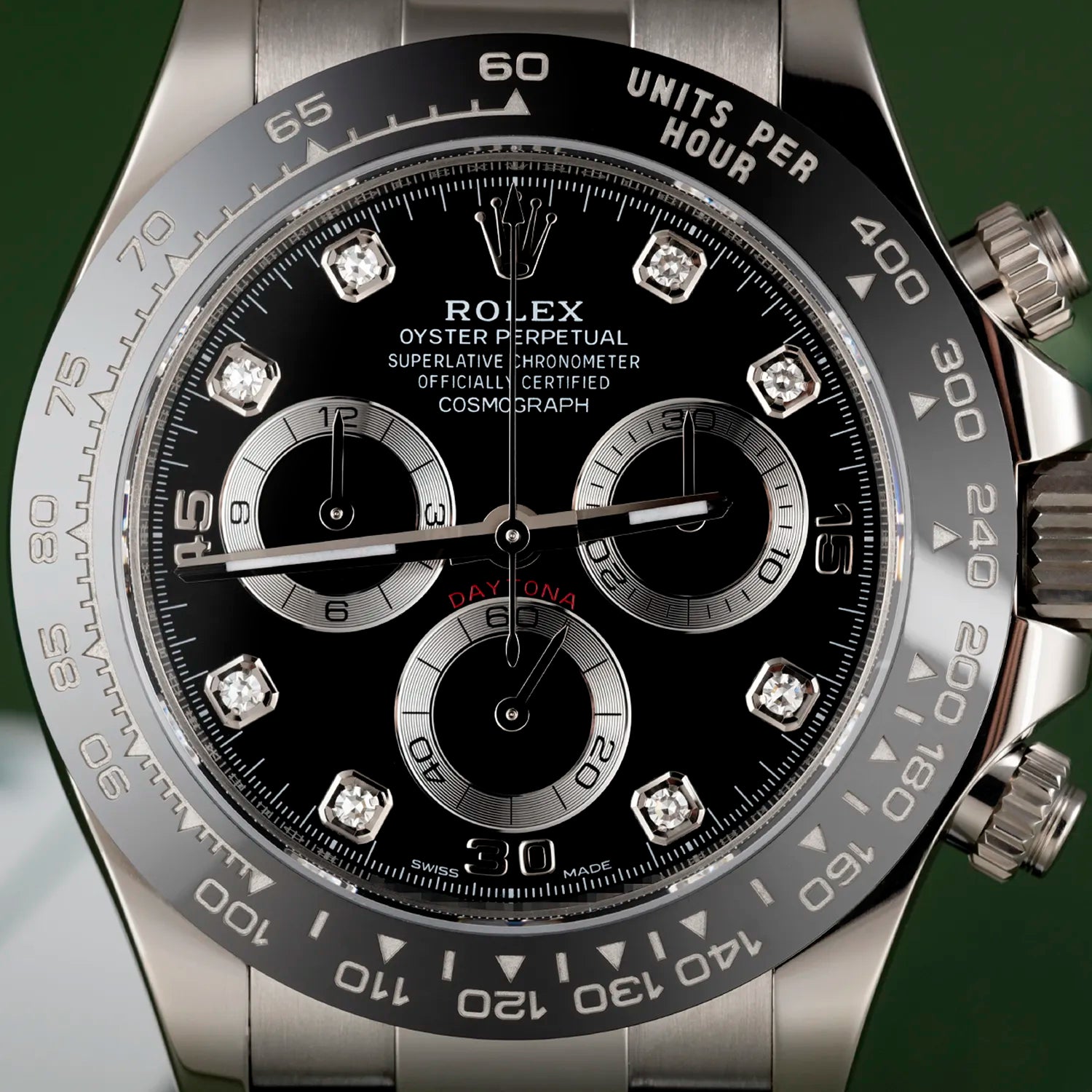 Rolex Daytona White Silver Black Dial Oysterflex Strap 116519LN-0025