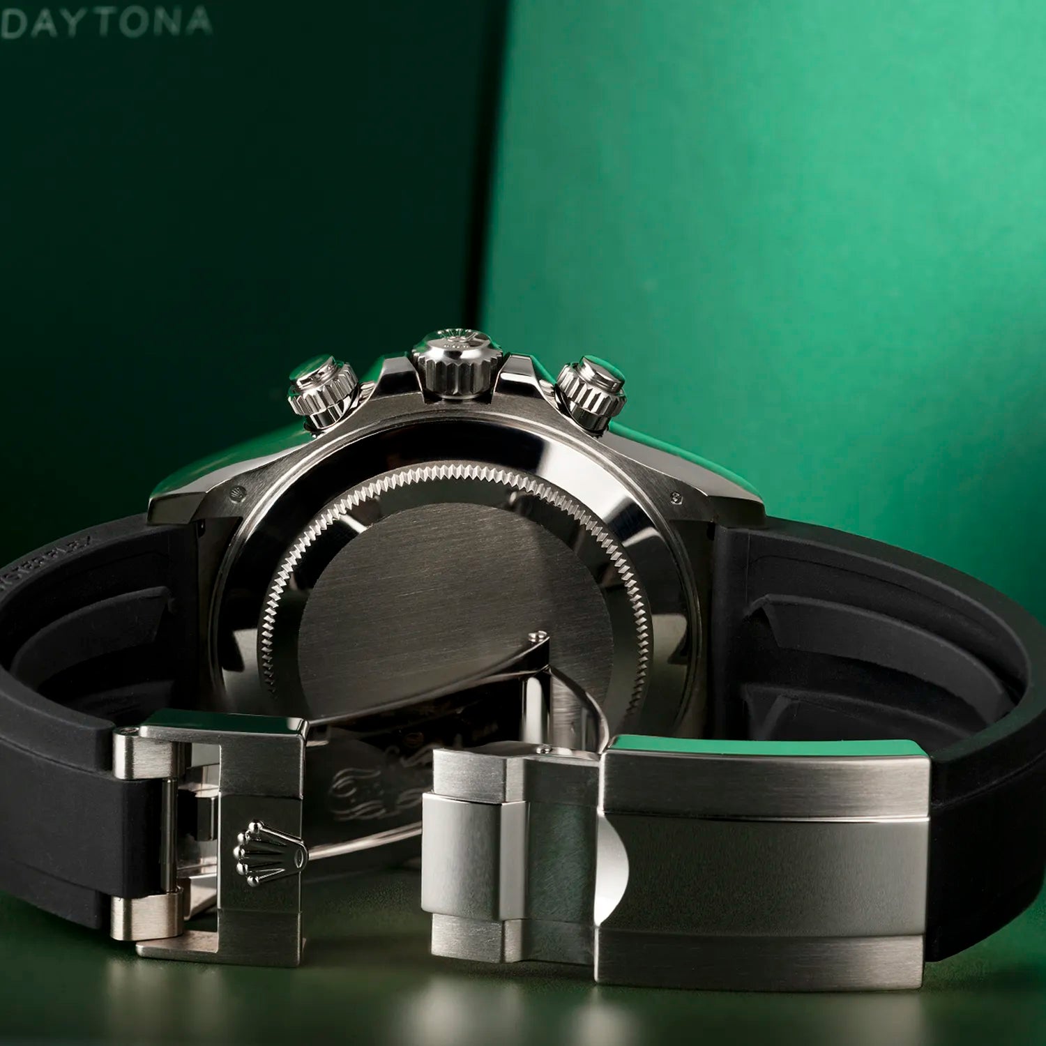 Rolex Daytona White Silver Black Dial Oysterflex Strap 116519LN-0025