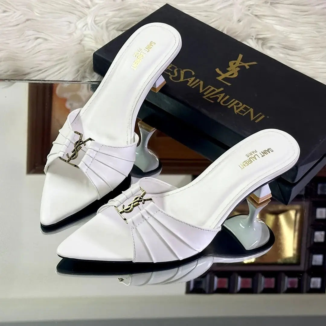 Saint Laurent Tribute 85 Smooth Leather Sandal Heels