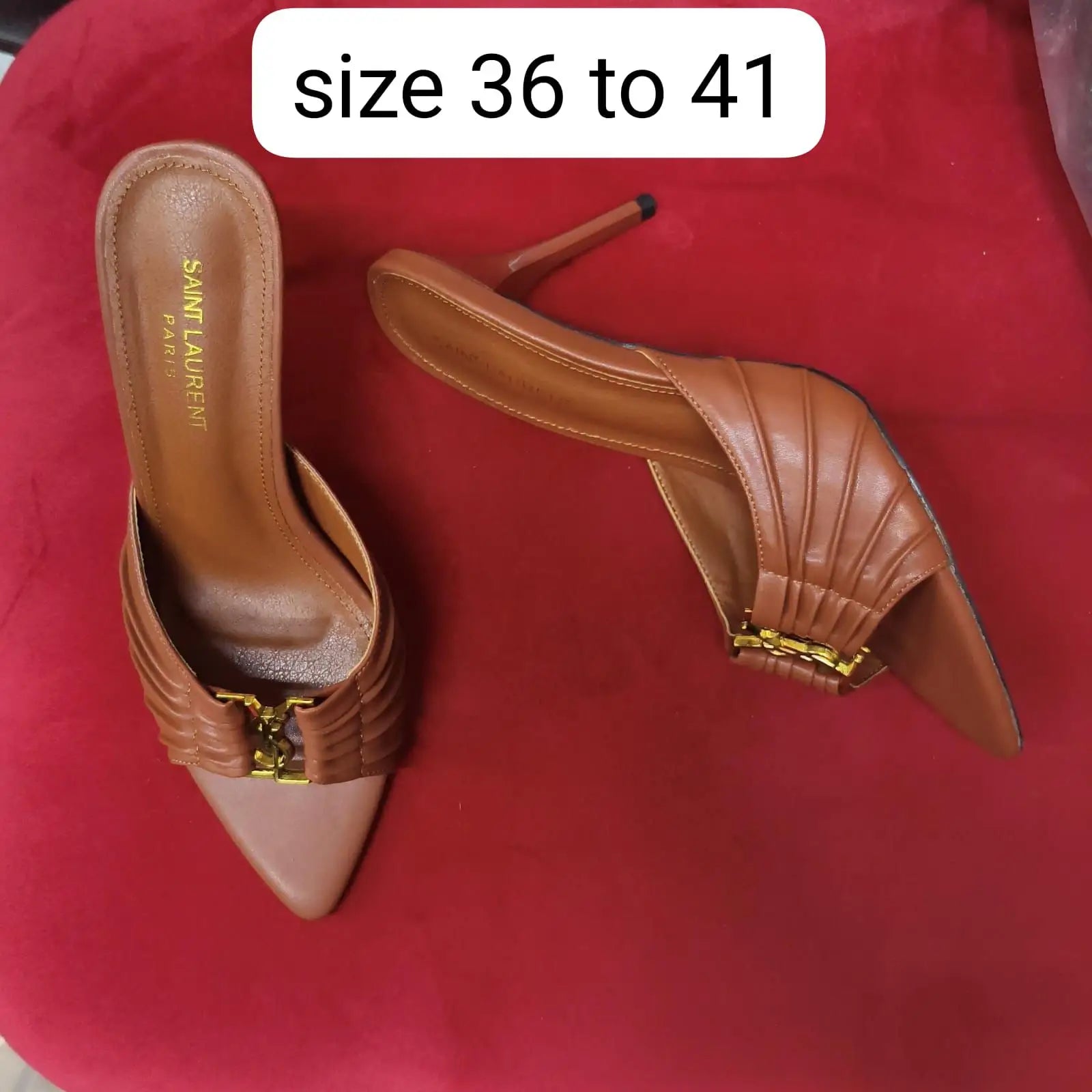 Saint Laurent Tribute 85 Smooth Leather Sandal Heels