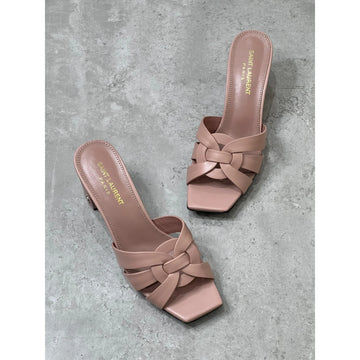 Saint Laurent Tribute 85 Smooth Leather Sandal Heels