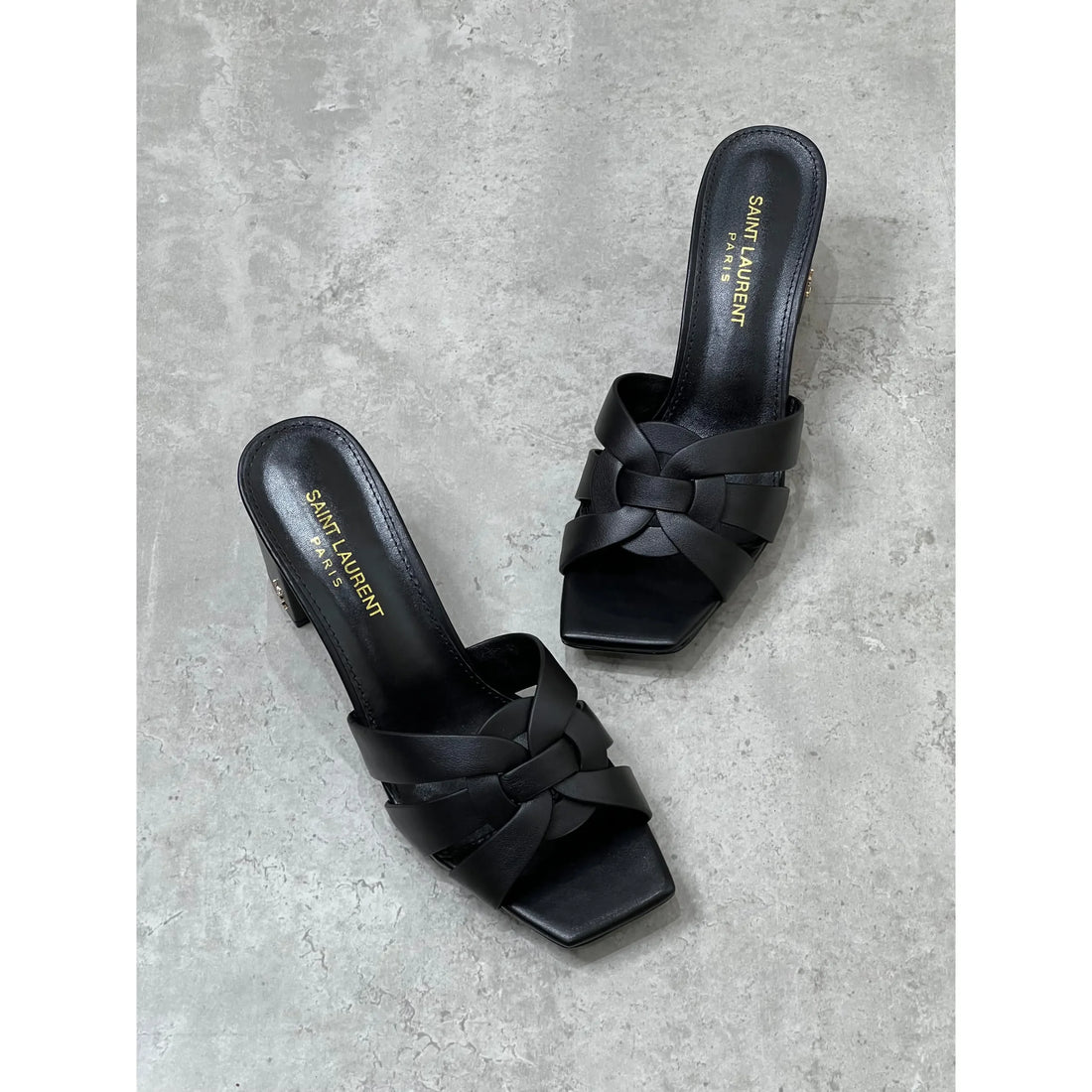 Saint Laurent Tribute 85 Smooth Leather Sandal Heels