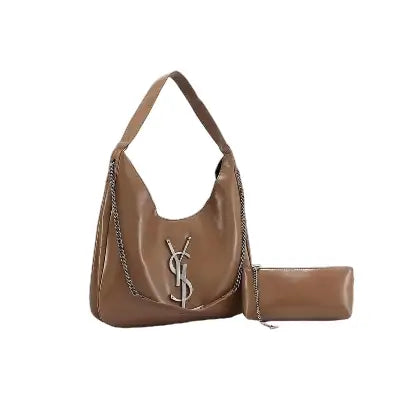 YSL Genuine Leather & Cotton, Palm Prints Vintage Handbag