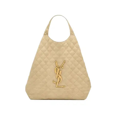 YSL Icare in Quilted Nubuck Suede Bag