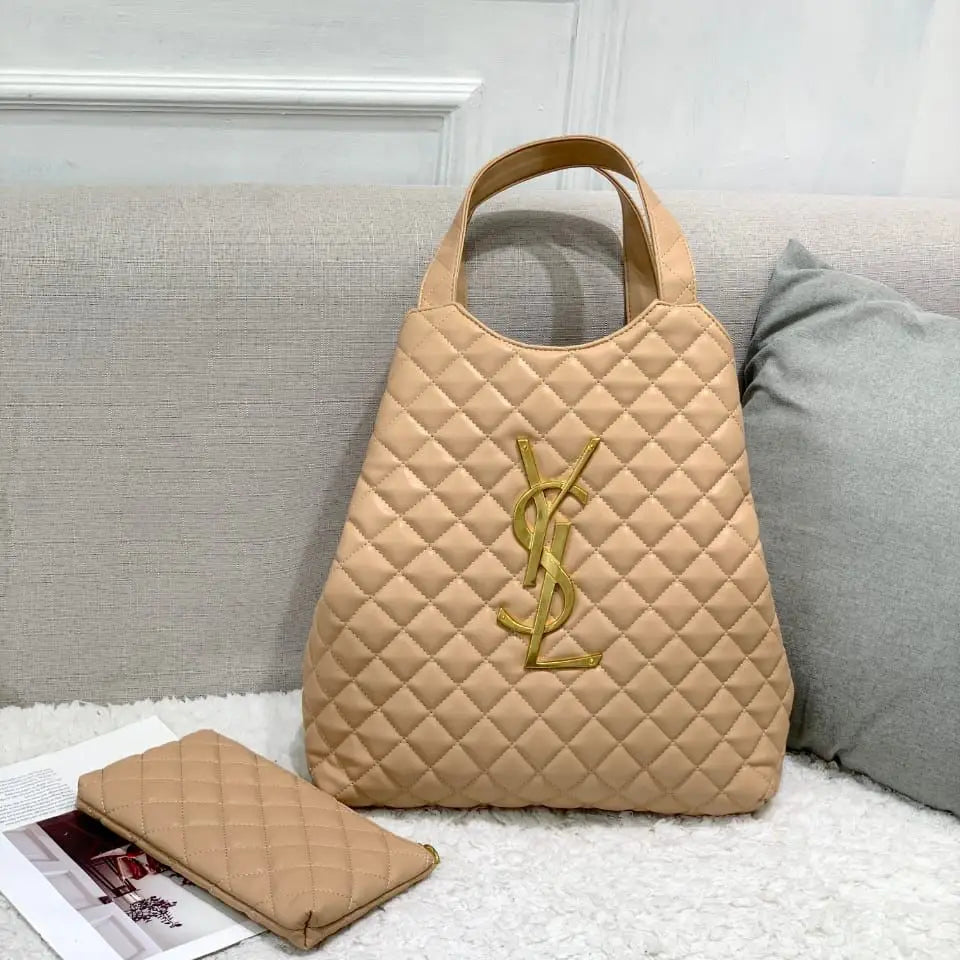 YSL Icare in Quilted Nubuck Suede Bag