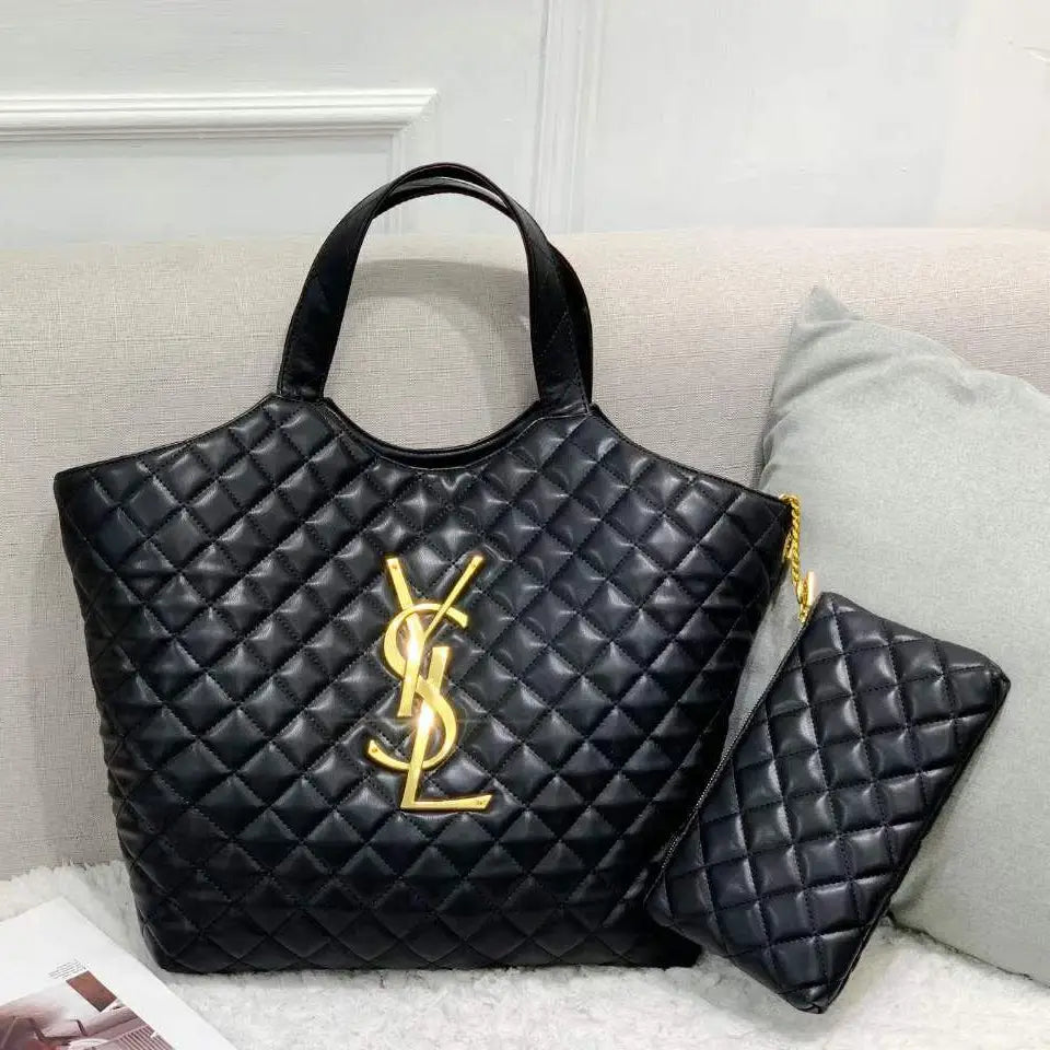 YSL Icare in Quilted Nubuck Suede Bag