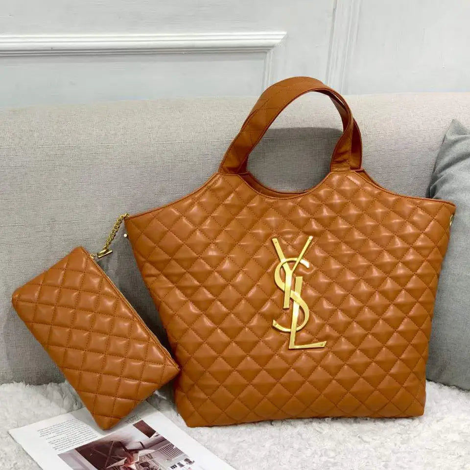 YSL Icare in Quilted Nubuck Suede Bag
