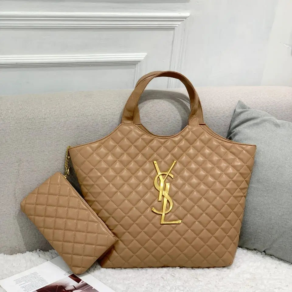 YSL Icare in Quilted Nubuck Suede Bag