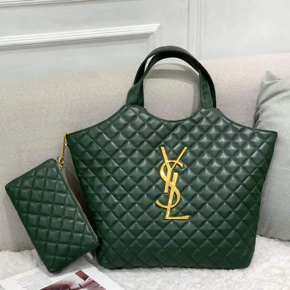 YSL Icare in Quilted Nubuck Suede Bag