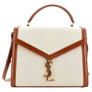 YSL Saint Laurent Cassandra Top Handle Canvas with Medium leather bag