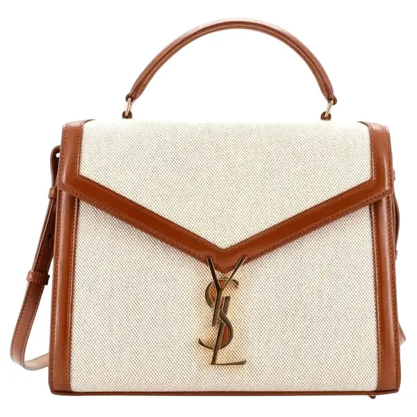YSL Saint Laurent Cassandra Top Handle Canvas with Medium leather bag