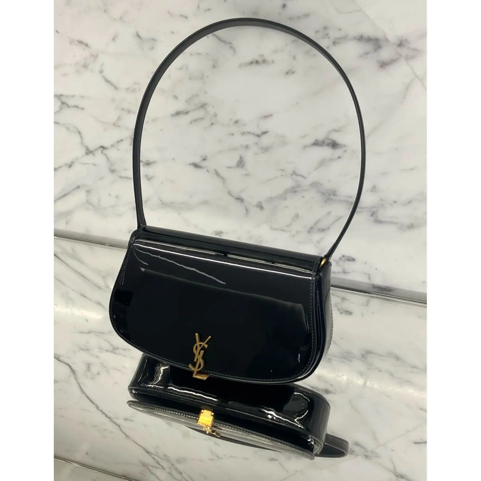 YSL Saint Laurent Mini Voltaire brown leather Bag