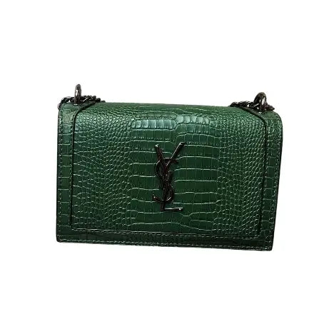 YSL Saint Laurent Sunset chain bag with a crocodile-embossed pattern bag